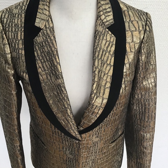 Diane Von Furstenberg gold jacquard Ofelia jacket - Picture 6 of 13